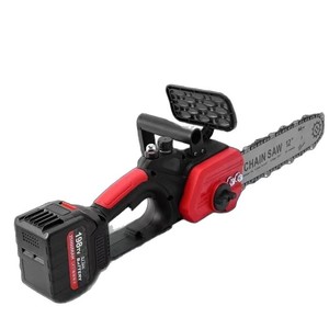 Tronçonneuse sans fil à batterie de <span class=keywords><strong>12</strong></span> pouces avec 2 batteries de 4,0 A et 2 chaînes, tronçonneuse portative à batterie pour le bricolage - Product Image 1