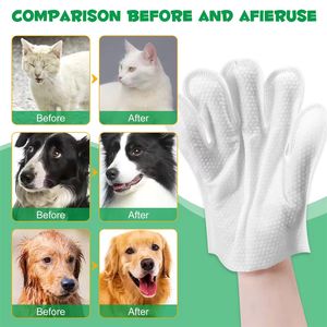 Gants de toilettage jetables pour animaux de compagnie avec logo personnalisé, lingettes 1 pièce, blanches, hypoallergéniques, nettoyage sans eau, lingettes humides pour chiens et chats - Product Image 4