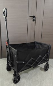 High Quality Steel 4-Wheel <b>Foldable</b> Beach Camping Cart with Storage Portable Outdoor <b>Trolley</b> for Picnic & <b>Garden</b> Use - Product Image 2