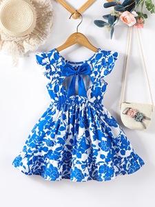 Vestido Estampado para Niñas, Verano 2026, Estilo Princesa con Lazo, Falda Moderna, Estilo Vacaciones en la Playa - Product Image 2