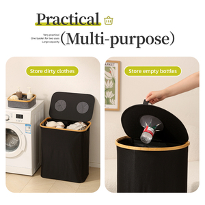 <span class=keywords><strong>2025</strong></span> Chất lượng cao tre giặt cản trở Oxford vải có thể gập lại không thấm nước rửa Organizer với nắp và túi bên trong - Product Image 4