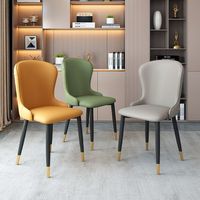 Chaises de salle à manger rembourrées en gros, dossier incurvé avec coussin confortable, structure en métal blanc pour l'approvisionnement des hôtels