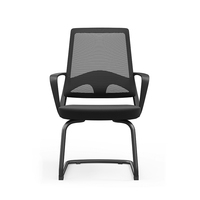 Chaise de conférence ergonomique moderne et réglable en maille avec dossier mi-haut, base en acier et pivotante, mobilier de bureau