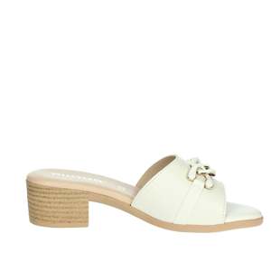 Valleverde Sandales à talons pour femme 63010 Mules à talon bloc en cuir blanc - Product Image 4