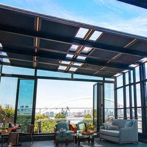 Système <span class=keywords><strong>de</strong></span> persiennes modernes <span class=keywords><strong>en</strong></span> aluminium, véranda mobile inclinée, <span class=keywords><strong>porte</strong></span> <span class=keywords><strong>en</strong></span> verre double trempé double vitrage Low-E pour villa résidentielle extérieure - Product Image 3