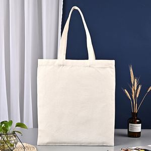 Muestra Gratuita, Bolsas de Compras Reutilizables Baratas con Logotipo Personalizado al por Mayor, Bolsa de Lona de Algodón Blanca Lisa con Personalización - Product Image 4