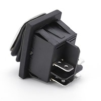 Interruptor Basculante de Acero Inoxidable ZhaoFa KCD4-T85-DPST IP11/IP12, Terminales de Soldadura, Resistente a Altas Temperaturas, Ignífugo, 20A, CQC