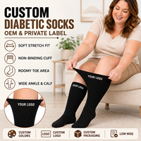 Chaussettes Diabétiques Personnalisées Sans Coutures, Douces et Respirantes, à Bout Souple, pour Femmes et Hommes, avec Bord Ample, Logo Personnalisé, Vente en Gros OEM