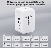 Reisende Factory Direct Adaptateur de chargeur de voyage Logo personnalisé Emballage universel 10A Prise de voyage USB Type-C Vente en gros