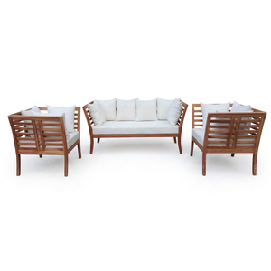 Modern Design Teak Wooden Garden Lounge <b>Sofa</b> Sets <b>Outdoor</b> Furniture Factory Direct Indonesia Export Product for Hotel and Villa - Product Image 1