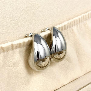 Orecchini a Goccia E3144 in Oro Bianco, Gioielli Unisex Classici alla Moda, Orecchini Placcati in Lega - Product Image 3