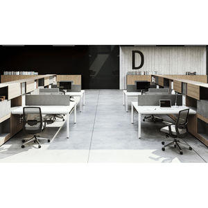 Multi-User 6-Person Modern <b>Wooden</b> Modular Workstation Office <b>Desks</b> with Partition Table Set for Teams - Product Image 4