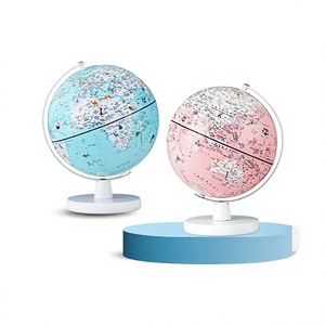 Globo Terráqueo de Plástico Personalizado de 20 cm, Herramienta de Enseñanza de Geografía para Estudiantes, Decoración de Oficina, Globo Terráqueo Inteligente con Iluminación AR - Product Image 1