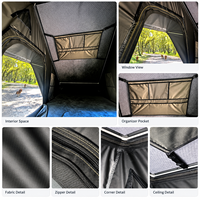 Tente de toit rigide 4x4 Overland Triangle T End en aluminium avec système arrière en X pour camion et SUV