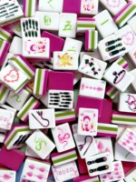 Jeu de Mahjong américain OEM d'usine, 160 tuiles en acrylique NMJL, motif imprimé personnalisé pour les commandes en gros
