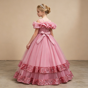 <span class=keywords><strong>Vestito</strong></span> da Principessa per <span class=keywords><strong>Bambina</strong></span> 10 Anni, Abito da Damigella con Gonna a Strati Soffice, Personalizzabile - Product Image 6
