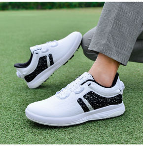 Chaussures de golf pour hommes en cuir imperméable avec boucle rotative, vente en gros, mode, résistantes à l'usure, chaussures de sport d'entraînement en plein air - Product Image 5
