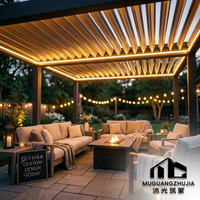 Pergola robuste en aluminium 6063-T6 avec revêtement en poudre écologique, toit à lames orientables imperméable, pour jardin extérieur