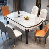 Ensemble de table à manger en bois de style moderne Offres Spéciales Design simple 6 chaises extensibles disponibles différentes couleurs pour l'application de salle à manger