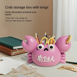Boîte de rangement créative en plastique en forme de crabe, accessoire de décoration pour chambre d'enfant, boîte de rangement de bureau, cadeau pour garçons/filles - Product Image 3
