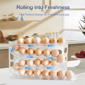 <b>Plastic</b> Rolling Egg Storage Organizer Injection Technics Egg Holder for <b>Kitchen</b> Refrigerator Food Use - Product Image 3