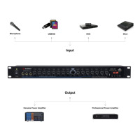 Kimway PL6600 Pré-amplificateur professionnel avec sortie Bluetooth USB SD Subwoofer 3 entrées Microphone