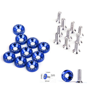 Tornillos de aleación de aluminio M6 para lavado de autos, para marco de matrícula, protector de batería, guardabarros decorativo, azul, plateado, dorado, rojo, negro - Product Image 4