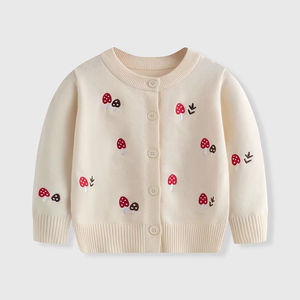Cardigan en coton tricoté pour l'été, haut brodé pour tout-petits, enfants et filles - Product Image 2
