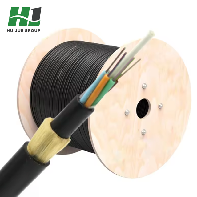 HJ High Performance Single Mode OS2 ADSS Fiber Optic Cable Anti-UV Protection for Aerial Power Line Installation IEC Certified