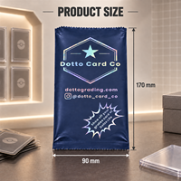Sachets d'emballage en plastique noirs brillants personnalisés avec fermeture arrière, faible MOQ (100 pièces), conception gratuite, pour services de classification de cartes à collectionner