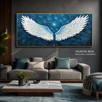 Art mural Ailes d'ange, plusieurs motifs, impression sur toile or, blanc, noir, pour salon moderne, chambre à coucher, décoration intérieure d'hôtel