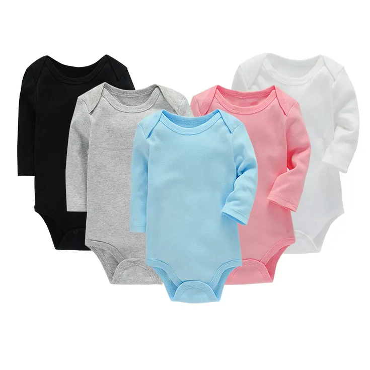 Cotton Bé Bodysuits Unisex Trẻ Sơ Sinh Jumpsuit Thời Trang Bé Trai Cô Gái Quần Áo Dài Tay Sơ Sinh Bé Quần Áo Set Bán Buôn