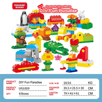 Lot de 390 gros blocs de construction en forme d'animaux, ensemble Parc Animalier dans une boîte de rangement, jouet éducatif, approvisionnement en gros pour enfants de 3 ans et plus, cadeau