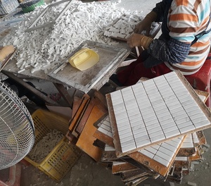 Đánh Bóng Volakas Hình Chữ Nhật Màu Trắng Khảm Đá Cẩm Thạch Cho Nhà Bếp Backsplash - Product Image 5