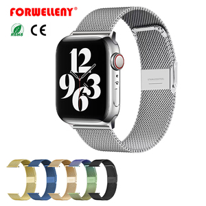 FORWELLENY <span class=keywords><strong>Cinturino</strong></span> in Rete di <span class=keywords><strong>Acciaio</strong></span> Inossidabile di Alta Qualità con Chiusura in Metallo Milanese per Apple <span class=keywords><strong>Smartwatch</strong></span> Serie 11 10 S12 8 - Product Image 1
