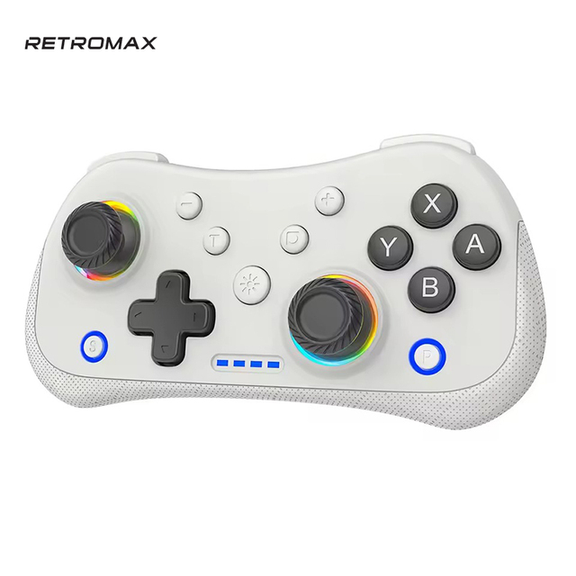 Retromax Game Controller for Game Console Mini Wireless Gamepad RGB Lights Hall Rocker Multi-Functional for Nintendo Switch