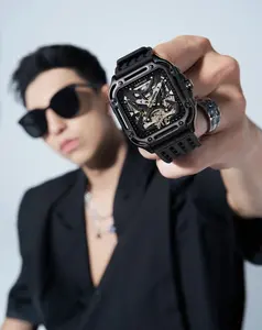 <span class=keywords><strong>Mark</strong></span> Fairwhale 6530 da uomo orologio meccanico automatico di alta qualità quadrato forato 47mm eleganti orologi da polso Casual da uomo in Silicone - Product Image 6