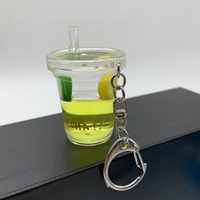 Porte-clés Charmant Mini Tasse à Boba Flottante en Acrylique avec Logo Personnalisé, Plusieurs Couleurs au Choix pour Merchandising de Marque de Café