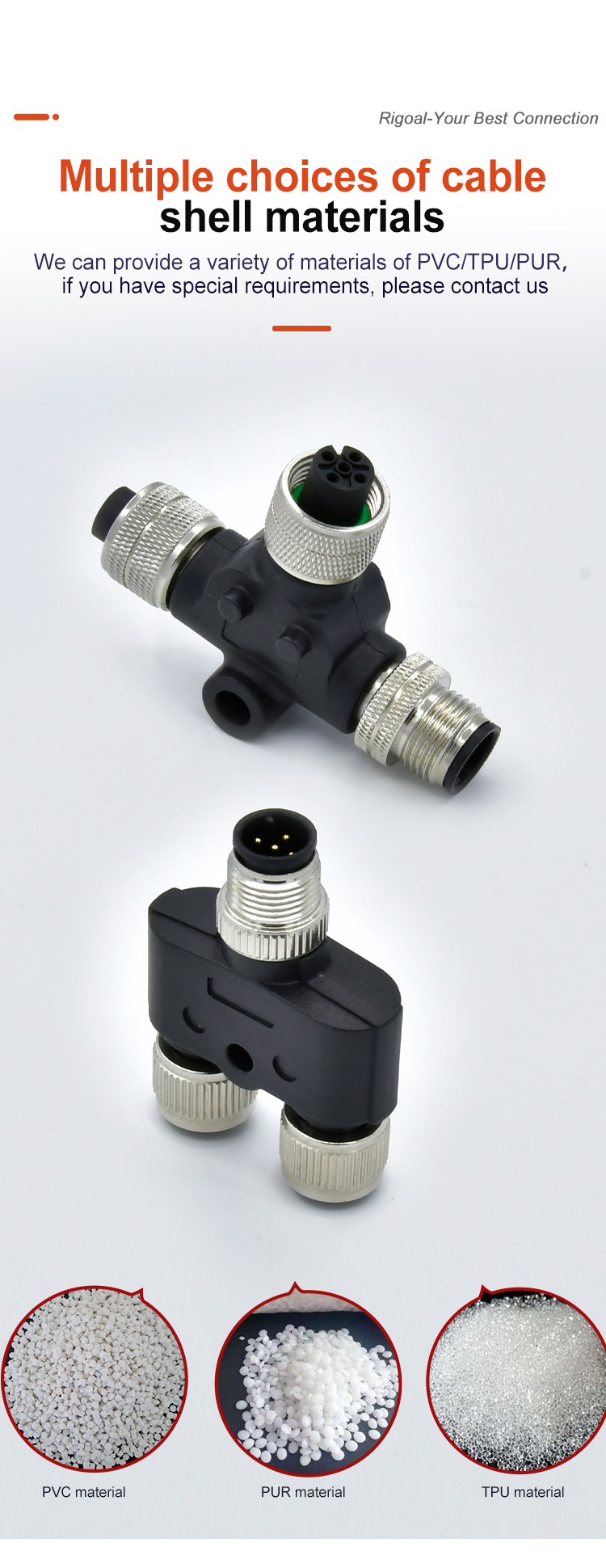 Waterproof M12 Y Connector Male To Female Sensor Actuator Connector