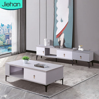Table Basse de Salon de Style Minimaliste avec Grand Rangement, Prix de Gros, Table Basse Carrée en Bois pour la Maison