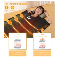 Couverture de sauna infrarouge lointain portable noire et imperméable pour la perte de poids et la détoxification