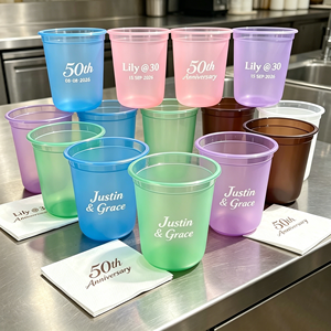 Vaso de PP esmerilado reutilizable de 350ml al por mayor para té de burbujas, batidos y jugos, vaso de PP de plástico inyectado transparente personalizado con tapas y servilletas - Product Image 1