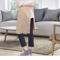 Niuweili celemek katun Linen tanpa lengan, pakaian kerja pendek rumah tangga pelindung memanggang tanpa lengan setengah tubuh
