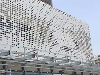 Panneau de mur-rideau en aluminium perforé, motif de trous personnalisé, revêtement de façade métallique pour écran décoratif extérieur de bâtiment