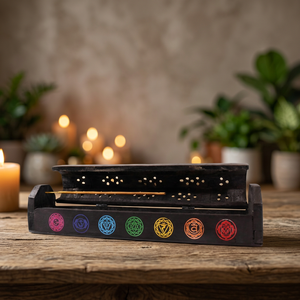 Creative Eco-Friendly Durable Handmade Modern Wooden <b>Incense</b> Burner Box Seven Chakra Seven Color <b>Incense</b> Stick <b>Cone</b> Holder Gift - Product Image 3
