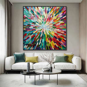 <span class=keywords><strong>Peinture</strong></span> murale moderne, grand paysage floral, <span class=keywords><strong>peinture</strong></span> <span class=keywords><strong>acrylique</strong></span> abstraite, fleurs en pleine floraison, <span class=keywords><strong>peinture</strong></span> à l'huile texturée 3D colorée - Product Image 3