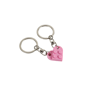 Matching Heart Keychain Set <strong>Brick</strong> Building <strong>Blocks</strong> Acrylic for Couples 2Pcs Love Charms Boyfriend Girlfriend Friendship - Product Image 1