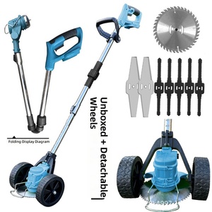 [Expo de Septembre] Débroussailleuse sans fil 21V avec poignée en D pliable, tondeuse à gazon avec roues et lame de scie pour jardinage DIY - Product Image 1