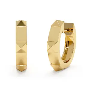 Gemnel fashion silver women earrings unique design everyday style spike edge lightweight huggie earring