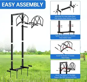 QP010 Wholesale Garden Storage Hose Stand Detachable Water Hose Holders For Outside Yard Lawn
